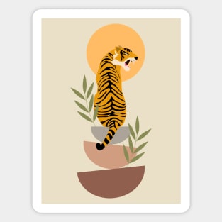 Tiger and sun - boho art Magnet